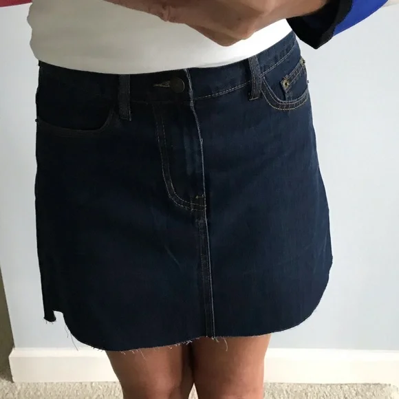 Raw Edge Denim Skirt - Picture 8 of 11